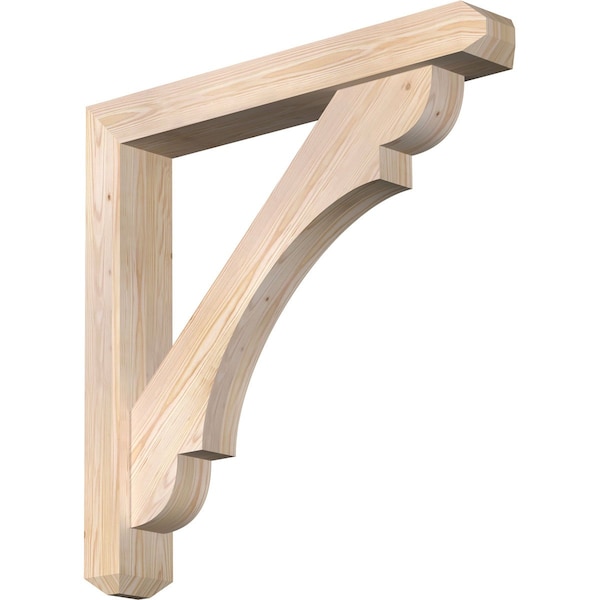 Ekena Millwork Olympic Craftsman Smooth Bracket w/ Offset Brace, Douglas Fir, 5 1/2"W x 36"D x 36"H BKT0604X36X36OLY04SDF - main